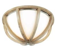 Plafoniera Industrial Nordica Allier Legno Legno Chiaro Acciaio 2 Luci E27