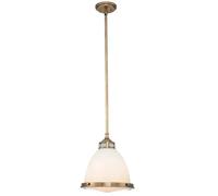 Luce a Sospensione Ottone Antico Bianco Ø32 ,4cm Tondo H: Max. 1,1in Industriale