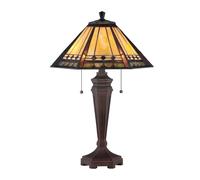 Lampada Da Scrivania Tiffany Arden Metallo Patina Di Bronzo 2 Luci E27