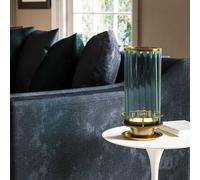 Abatjour Contemporanea Arno Acciaio Ottone Antico Vetro 1 Luce Gx53 9W