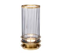 Quintiesse Lampada da tavolo Arno, vetro fumè/ottone anticato Quintiesse