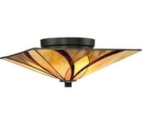 Elstead Lighting Asheville lampada da soffitto 2x60 W ambra-rosso-crema QZ-ASHEVILLE-F