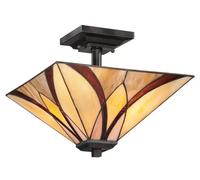 Elstead Lighting Asheville lampada da soffitto 2x60 W ambra-rosso-crema QZ-ASHEVILLE-SF