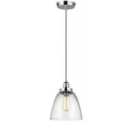 Sospensione Contemporanea Baskin Vetro Nichel Lucido 1 Luce E27 D22,8Cm