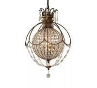 Lampadario Contemporaneo Bellini Acciaio Bronzo Ossidato Cristallo 3 Luci E14