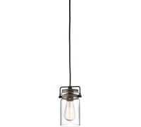 Sospensione Contemporanea Brinley Acciaio Bronzo Antico Vetro 1 Luce E27