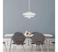 Sospensione Contemporanea Brisbin Acciaio Bianco Opaco 1 Luce E27