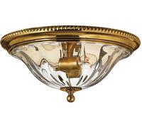 Plafoniera Contemporanea Cambridge Ottone Brunito Vetro 2 Luci E27