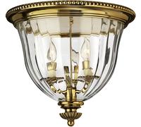 Plafoniera Contemporanea Cambridge Ottone Brunito Vetro 3 Luci E14
