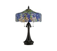 Lampada Da Scrivania Tiffany Coba Light Acciaio Bronzo Vintage 3 Luci E27