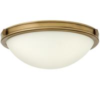 Plafoniera Contemporanea Collier Acciaio Ottone Antico Vetro 2 Luci E27