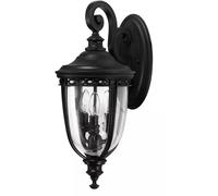 Luce per Esterni Acciaio Vetro IP44 Intemperie E14 H:50cm Lanterna Parete Casa