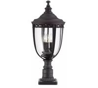 Luce per Esterni Stand Lanterna Zoccolo Nero Vetro Pressato Giardino Lampada 3 [EEK: Non valutato]