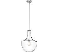 Sospensione Contemporanea Everly Acciaio Cromo Vetro 1 Luce E27