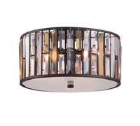 Plafoniera Contemporanea Gemma Acciaio Bronzo Vintage Cristallo 3 Luci E27 [EEK: A++]