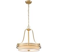 Lampadario Contemporaneo Gotham Metallo Ottone Spazzolato 4 Luci E27