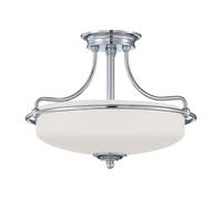 QUOIZEL Plafoniera distanziata Griffin, Ø 43 cm, cromo QUOIZEL