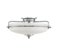 Plafoniera Contemporanea Griffin Acciaio Cromo Lucido 3 Luci E27