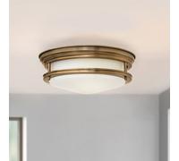 Quintiesse Plafoniera da esterno Hadrian, bronzo/bianco opale Quintiesse
