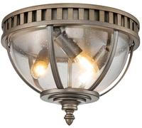 Elstead Lighting Halleron plafoniera per esterni 3x40 W marrone KL-HALLERON-F-BU