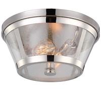 Plafoniera Contemporanea Harrow Alluminio Nichel Lucido Vetro 2 Luci E27