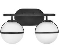 Elstead Lighting Hollis lampada da parete 2x40 W bianco-nero HK-HOLLIS2-O-BK-BATH