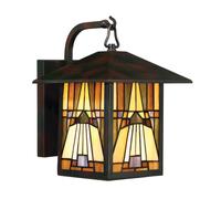 QUOIZEL Applique esterni Inglenook, vetro, H 31,4 cm QUOIZEL