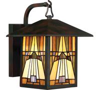 QUOIZEL Applique esterni Inglenook, vetro, H 31,4 cm QUOIZEL