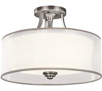 Lampadario Contemporaneo Lacey Acciaio Peltro Antico Tessuto 3 Luci E27