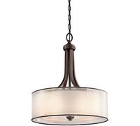 Lampadario Contemporaneo Lacey Acciaio Bronzo Antico Tessuto 4 Luci E27