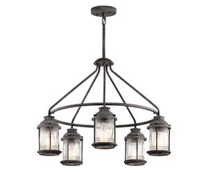 Elstead Lighting Lampadario A Sospensione In Acciaio, Vetro, Zinco, Marrone [EEK: Nicht bewertet]