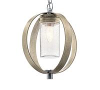 Elstead Lighting Lampadario Esterno Grigio IP44 Alluminio Vetro Ø30,5 cm E27