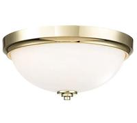 Lampada Da Soffitto Per Bagno IP44 2-Fiamma Ottone Vetro Opale E27