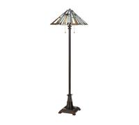 Piantana Tiffany Maybeck Acciaio Bronzo Valiant 2 Luci E27