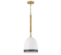 Elstead Lighting Nash lampada sospesa 1x60 W bianco-ottone HK-NASH-P-HB