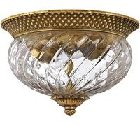 Plafoniera Contemporanea Plantation Ottone Bronzo Brunito Vetro 2 Luci E27