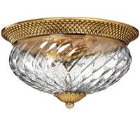 Plafoniera Contemporanea Plantation Ottone Bronzo Brunito Vetro 3 Luci E27