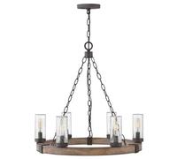 Elstead Lighting Sawyer lampada sospesa 6x40 W legno-ferro HK-SAWYER6-SQ