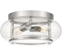 Plafoniera Industrial Nordica Trilogy Metallo Nichel Spazzolato 2 Luci E27