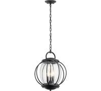 Luce a Sospensione Nero IP23 Rotondo Esterno Vintage Decorativo Pond per Laterna