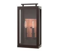 Elstead Lighting Wandleuchte Da Esterno IP44 Bronzo Rame Vetro 2-Luce E14
