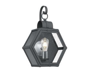 Elstead Lighting Wandleuchte Da Esterno IP44 Nero Vetro E27 230V 33,1cm