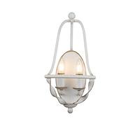 Applique Industrial Nordico Bradbury Acciaio Bianco Antico 2 Luci E14