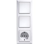 Eltako, Telaio 3 volte per pulsante, 1 pezzi, 55 X 55 mm, colore: bianco lucido, R3 WG