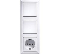 Eltako, Telaio 3 volte per pulsante, 1 pezzi, 55 X 55 mm, colore: bianco puro, R3-RW.