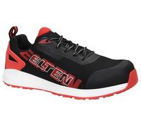 ELTEN BATIS Nero-Rosso Low ESD S1PL, Scarpe Antinfortunistiche per Donna e Uomo, Leggere, Puntale in plastica, Materiale Superiore: Tessuto, Fodera Interna: Tessuto (Traspirante), Taglia 37
