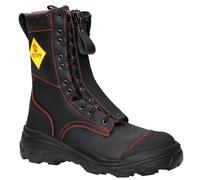 ELTEN Euro Proof F2A, stivali per vigili del fuoco, da donna e da uomo, in pelle, punta in acciaio, robusti, 47, nero|rosso