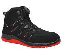 ELTEN Maddox BOA Black-Red Mid ESD S3S Scarpe antinfortunistiche da uomo e donna, leggere, punta in acciaio, materiale esterno: tessuto, fodera interna: tessuto (traspirante), taglia 40, nero/rosso