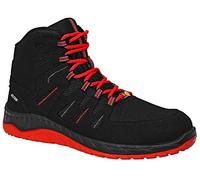 ELTEN Scarpe Antinfortunistiche Maddox Nero-Rosso Mid ESD S3, Donna e Uomo, Tessuto, Puntale in Acciaio, Leggere, Sportive, Nero/Rosso, Misura: 42