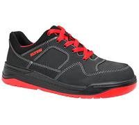 ELTEN Maverick Nero-Rosso Low ESD S3S, Scarpe Antinfortunistiche da Uomo, Leggere, Puntale in Acciaio, Materiale Tomaia: Pelle, Fodera Interna: Tessuto (Traspirante), Taglia 47